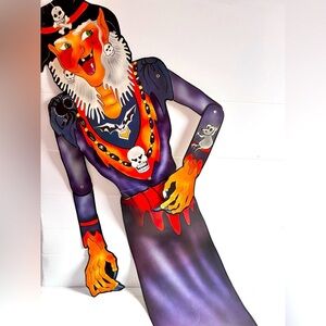 Vintage Beistle Halloween Witch Decoration 47 Inch